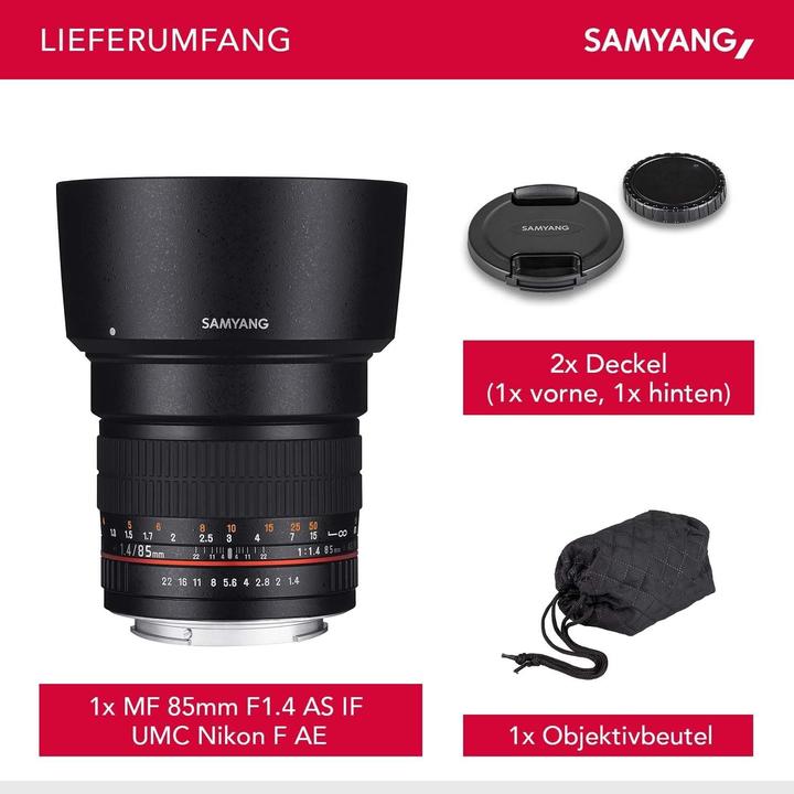 Produktbild Samyang 85mm f/1.4 AS IF UMC - Sony E (Sony E, Vollformat)