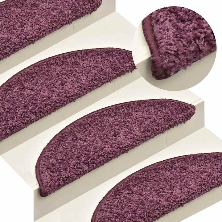 Actual product image vidaXL Step mats 30 pcs. Dark purple 65x21x4 cm (65 x 21 x 4 cm)