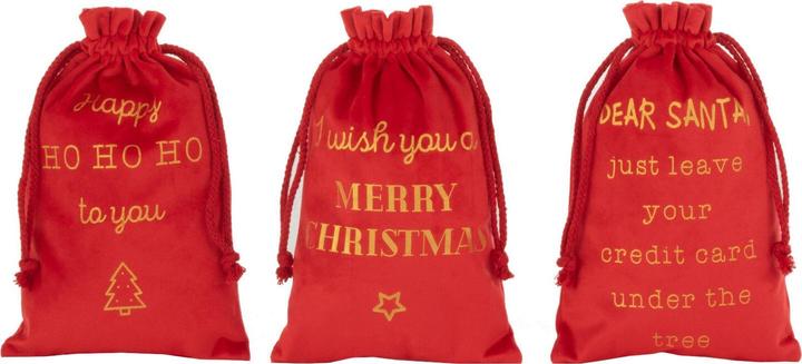 Produktbild J-Line 3er-Set Klaussack/Geschenksverpackung 29 x 19 cm