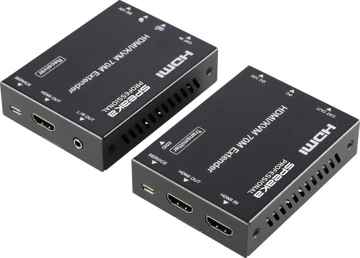 Image du produit SpeaKa Professional SP-11562928 Kit extender HDMI contrôlable par PC 4096 x 2160 pixels Noir (mat)