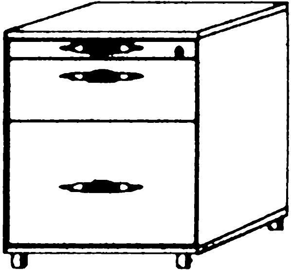 Produktbild Hammerbacher Rollcontainer (43 x 58 x 59 cm)