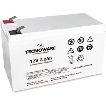 Tecnoware Batteria Ups 12vdc 7.2ah High Ermetica Al Piombo Bulk (1 pz., 7200 mAh), Batterie + pile