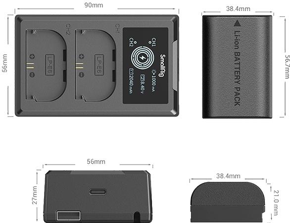 Image du produit SmallRig LP-E6NH Kit batterie et chargeur pour appareil photo 3821 (Batterie de l'appareil photo)