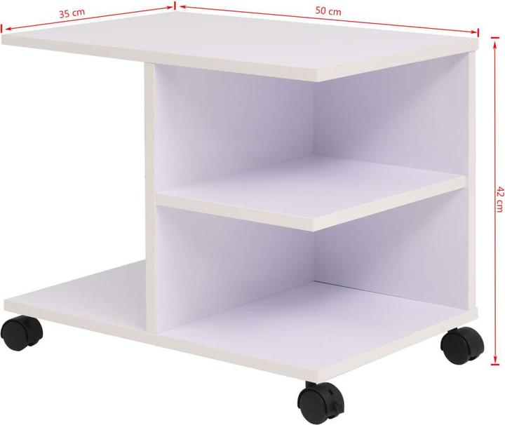 Image du produit vidaXL Beistelltisch mit Rollen (50 x 35 x 42 cm)