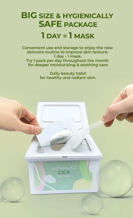 Actual product image Skinsomnia Soothing X2 CICA Daily Mask