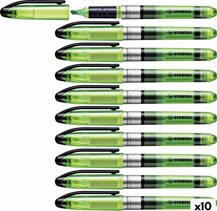 Image du produit STABILO Surligneurs - NAVIGATOR - Pack de 10 - vert (10x)