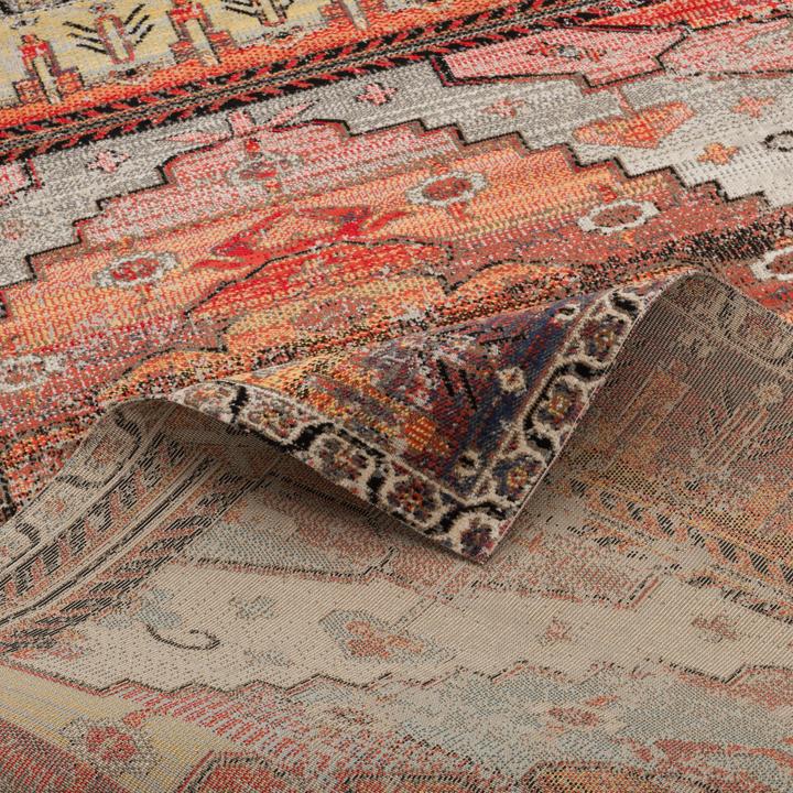 Produktbild Pergamon Kurzflor Designer Teppich Modern Vintage Orient Muster (140 x 200 cm)