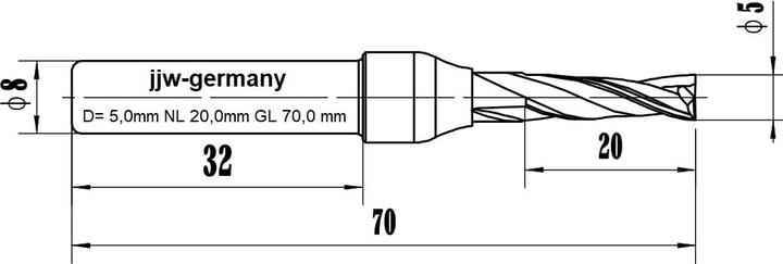 Actual product image JJW-Germany Spiralnutfräser