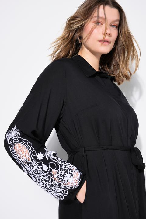 Produktbild Studio Untold Hemdblusen-Midikleid, A-Linie, bestickte Puffärmel (50, 52)