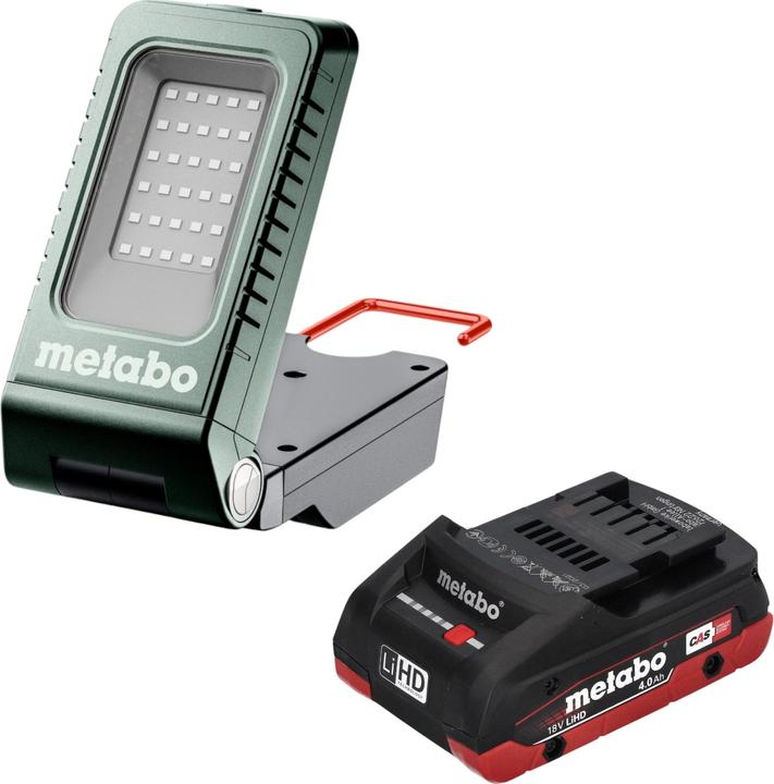 1x Metabo BSA 18-1000 Akku Baustrahler, 1x Metabo LiHD Akkupack 18V 4,0 Ah Li-Ion Akku, ohne Ladegerät