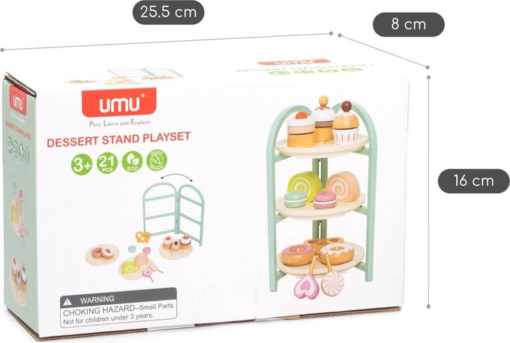 Produktbild UMU Stand mit Deserts aus Holz