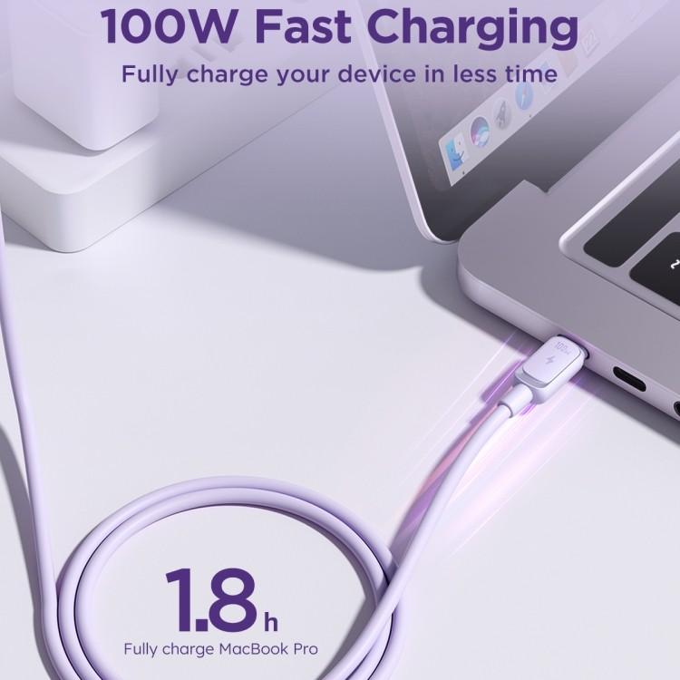 Thumbnail - Joyroom Color Series USB-C - USB-C Cable 100W, 1.2m - Purple (1.20 m, USB 3.0), USB Kabel