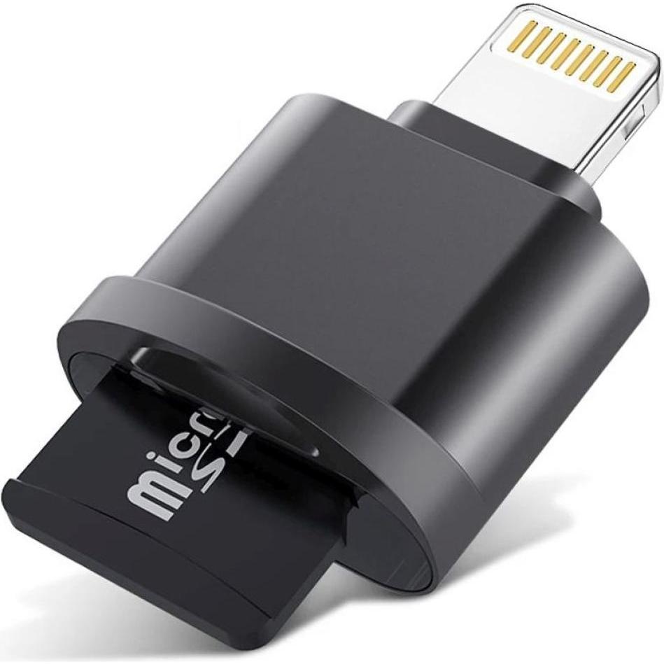 PowerGuard Mini Lightning MicroSD Adapter für Photo, Video, File Transfer (Lightning, MicroDot), Mobilgerät Adapter, Gra...