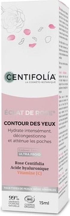 Centifolia BIO-Augenkontur Rose, Hyaluronsäure & Vitamin C - 15ml - Éclat de rose (Augenpflege Crème, 15 ml, Tag + Nacht)