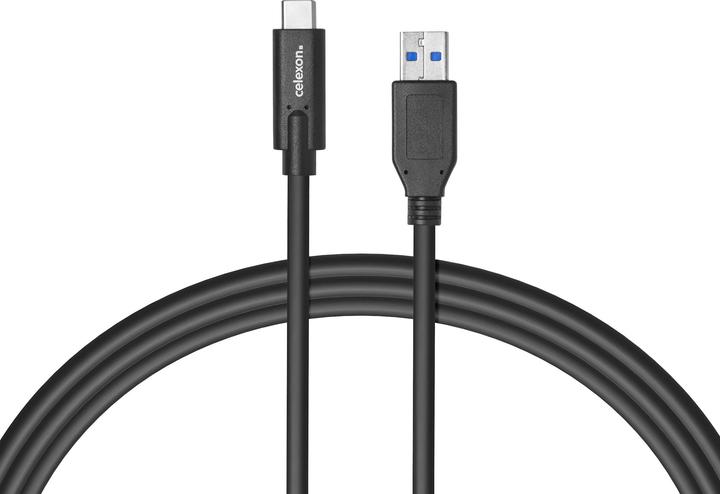 Produktbild Celexon USB-C auf USB-A Kabel - USB 3.2 Gen 2x1 0,5m, schwarz (0.50 m, USB 3.2 Gen 2, 15 W)