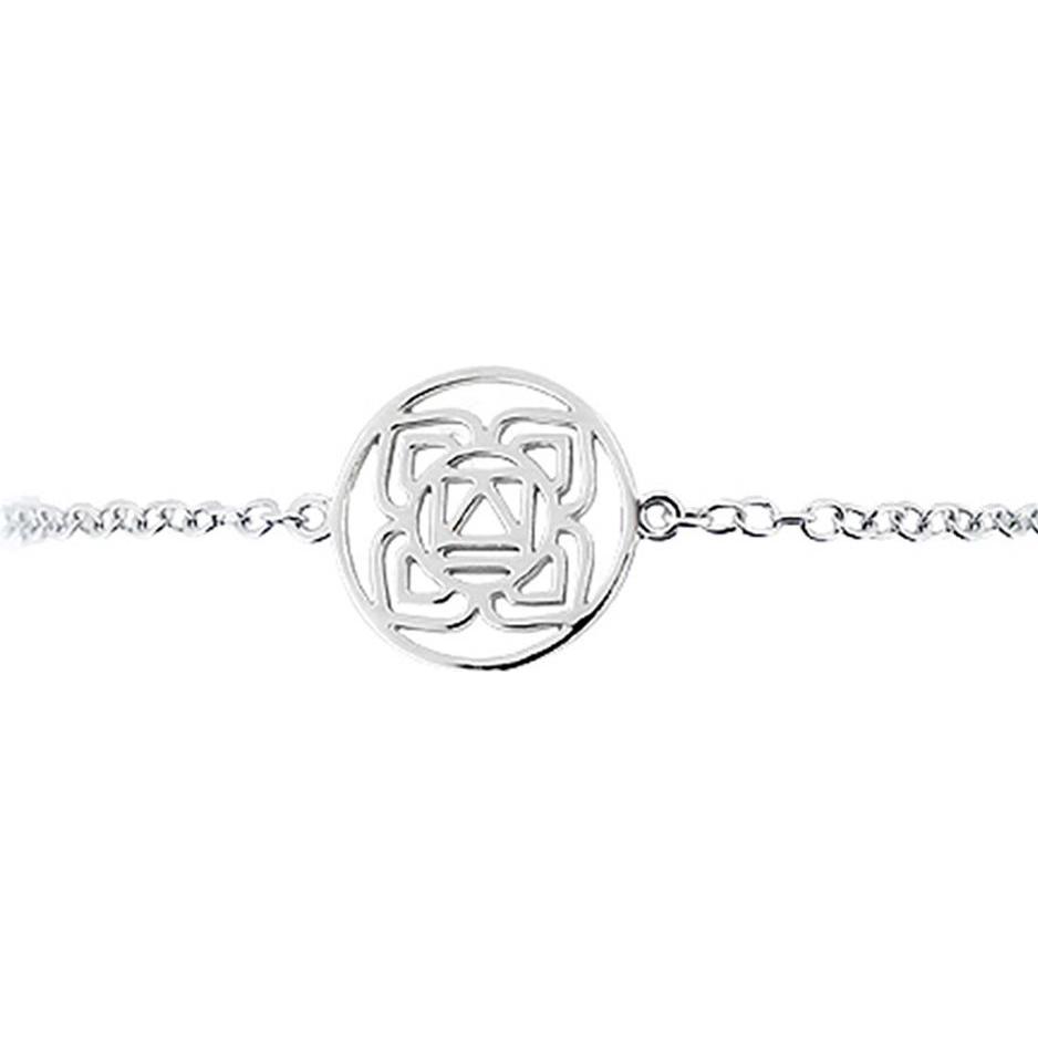 Viva Diva, Armschmuck, Wurzel-Chakra Armband 925 AG 18-19 cm, (19 cm, 925 Sterling Silber)