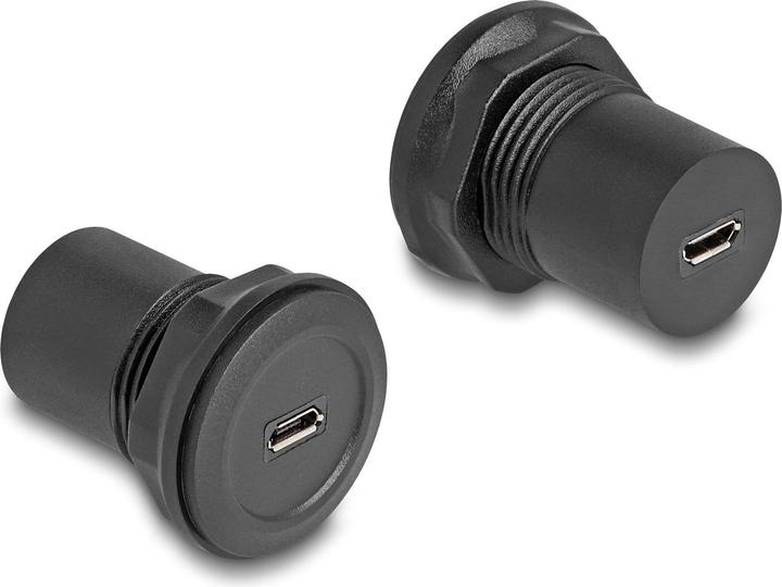 Produktbild Delock USB 2.0 Typ Micro-B zu USB 2.0 Typ Micro-B Einbaubuchse schwarz (USB 2.0)