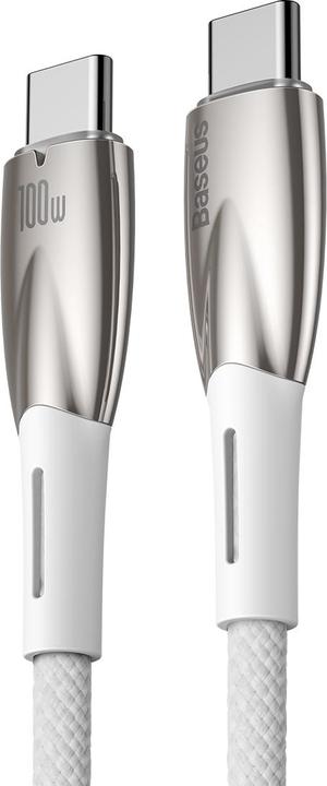 Produktbild Baseus USB-C cable for USB-C Glimmer Series, 100W, 1m (White) (1 m, USB 3.2 Gen 1, 100 W)