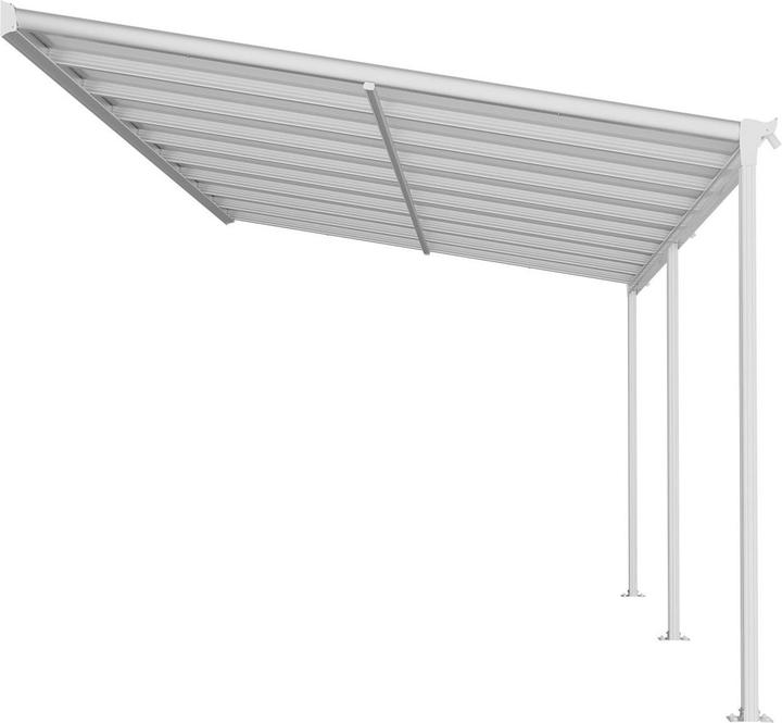 Image du produit Juskys Aluminium Terrassendach Borneo 5,5x3m mit Doppelsteg-Platten - Weiss