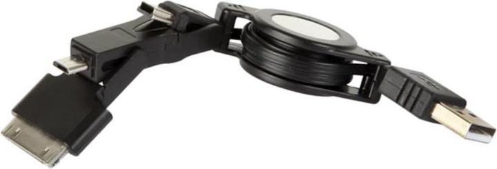 Image du produit Velleman Adaptateur De Charge USB Pour Ipad/Ipod + Mini USB + Micro USB - Enroulable (0.80 m, USB 2.0)