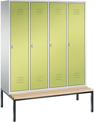 C+P CLASSIC Garderobenschrank mit untergebauter Sitzbank (160 cm, 209 cm)