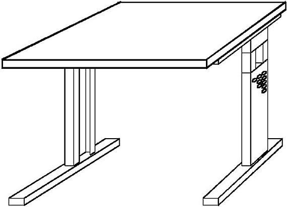 Produktbild Hammerbacher Schreibtisch höheneinstellbar VOS (80 x 80 x 76 cm)