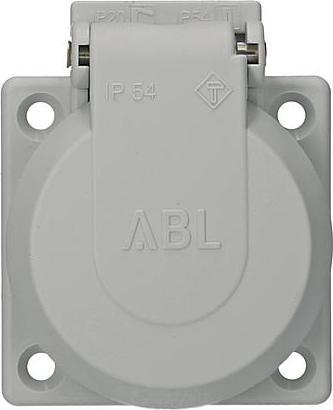 Produktbild ABL SCHUKO Einbausteckdose, grau, IP54, mit Schraubanschluss
