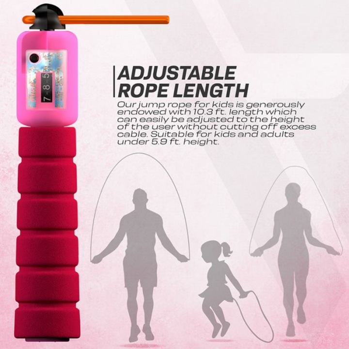 Actual product image Rdx Adjustable skipping rope with counter (310 cm)