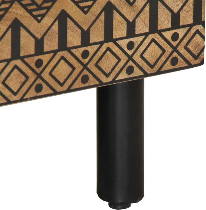 Produktbild VidaXL Couchtisch Beistelltisch Wohnzimmertisch Tisch Schwarz Raues Mangoholz (80 x 50 x 40 cm)