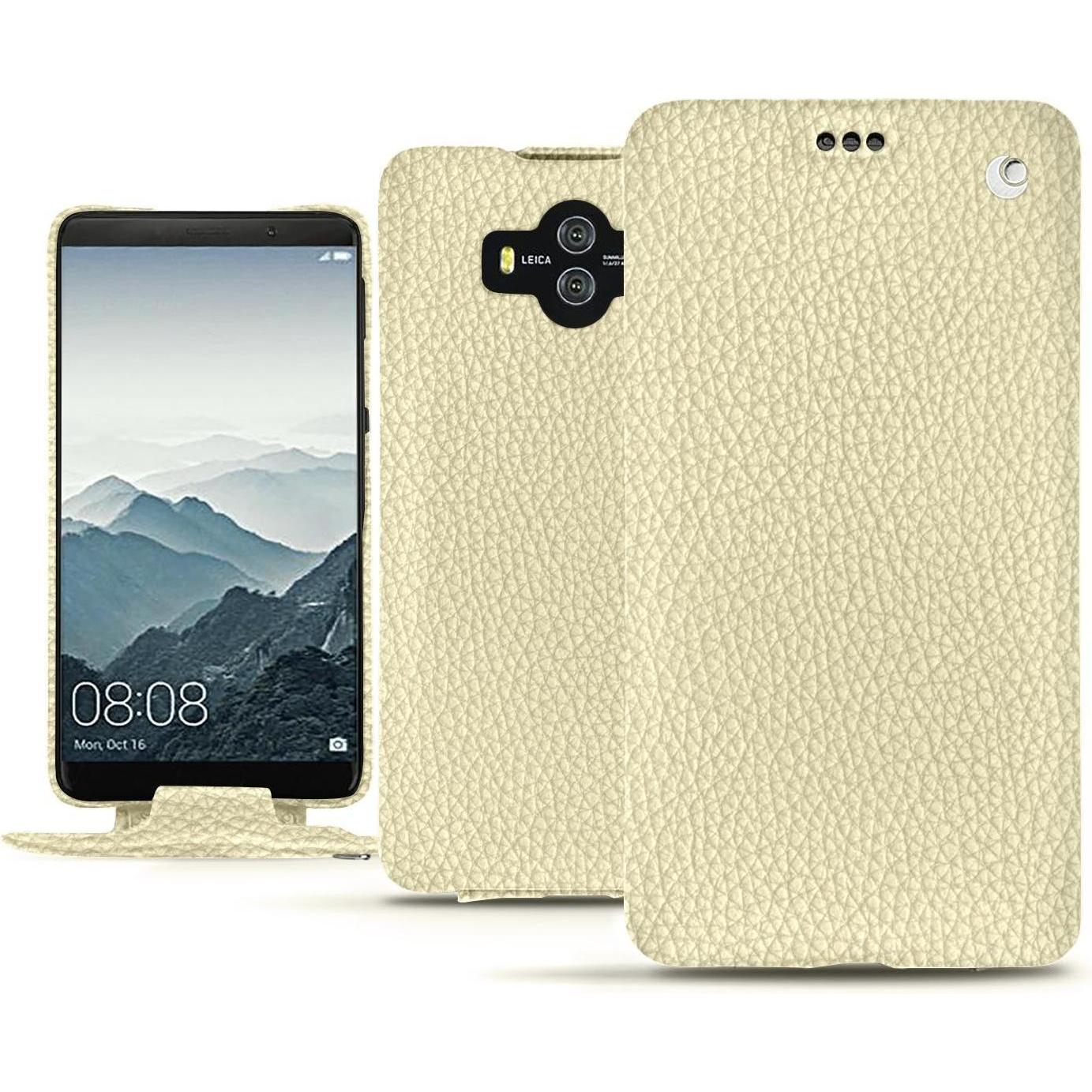 Noreve Lederschutzhülle vertikal (Huawei Mate 10), Smartphone Hülle, Weiss