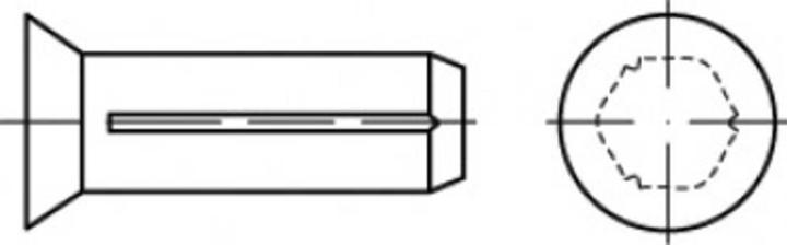 Produktbild Toolcraft Senkkerbnägel Stahl (500 Stk., 15 mm)