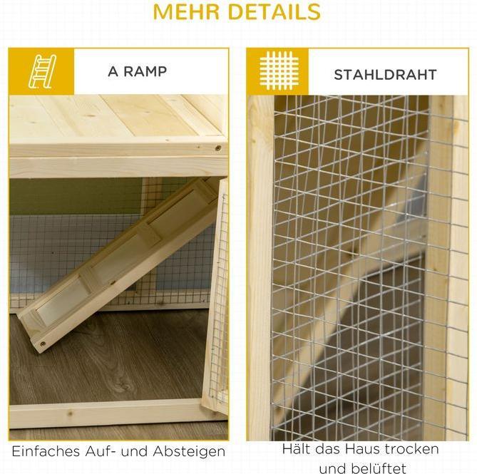 Produktbild Swisshandel24 Kaninchenstall, 1 Rampe, 1 Nistkasten, 1 Bodenwanne, 151,5x106x97cm