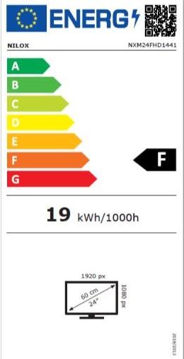 Energie-Label Nilox NXM24FHD1441 PC Monitor 60,5 cm (23,8') 1920 x 1080 Pixel Full HD LED Schwarz (1920 x 1080 Pixel, 23.80")