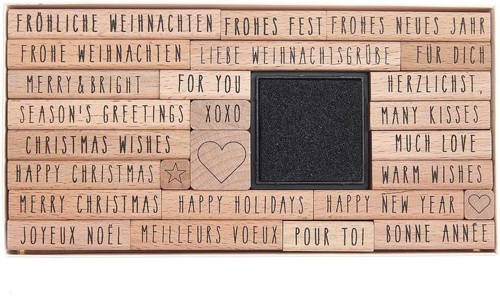 Rico Design Set di francobolli Buon Natale, Scrittura a mano FSC 100%, 26 francobolli