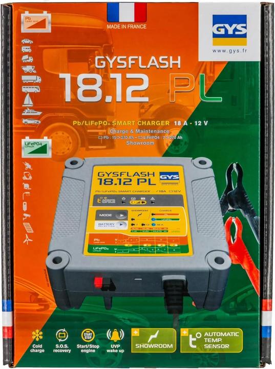 Image du produit GYS GYSFLASH 18.12 PL 026926 Chargeur automatique 12 V 18 A (12V)