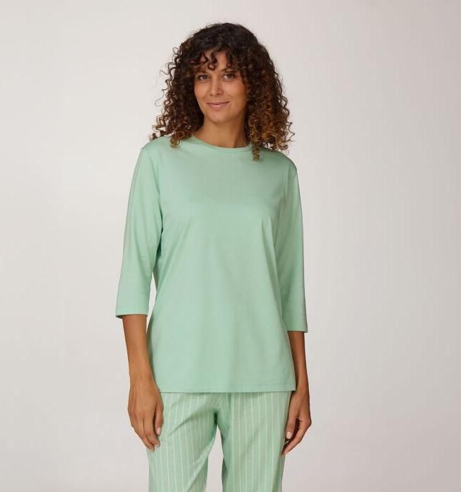 Image du produit Artime Haut de pyjama pour dames à manches 3/4, uni (M)