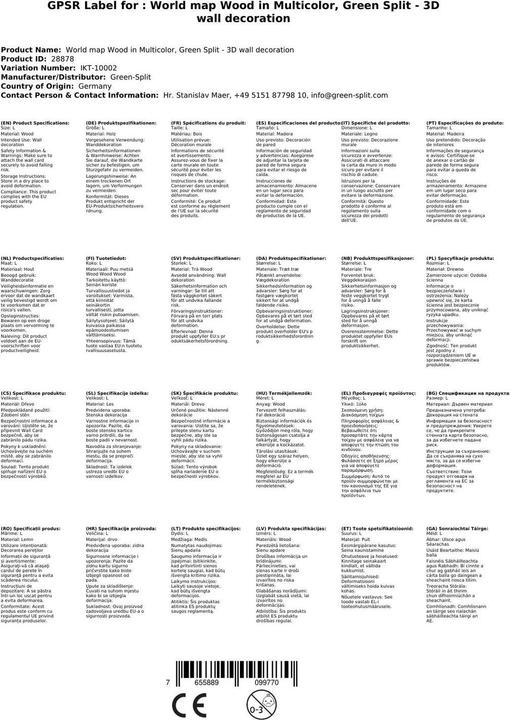 Produktbild Green Split Weltkarte