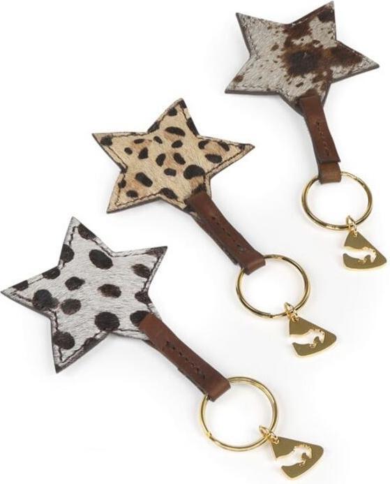 Actual product image Aubrion Leather key fob cow pattern