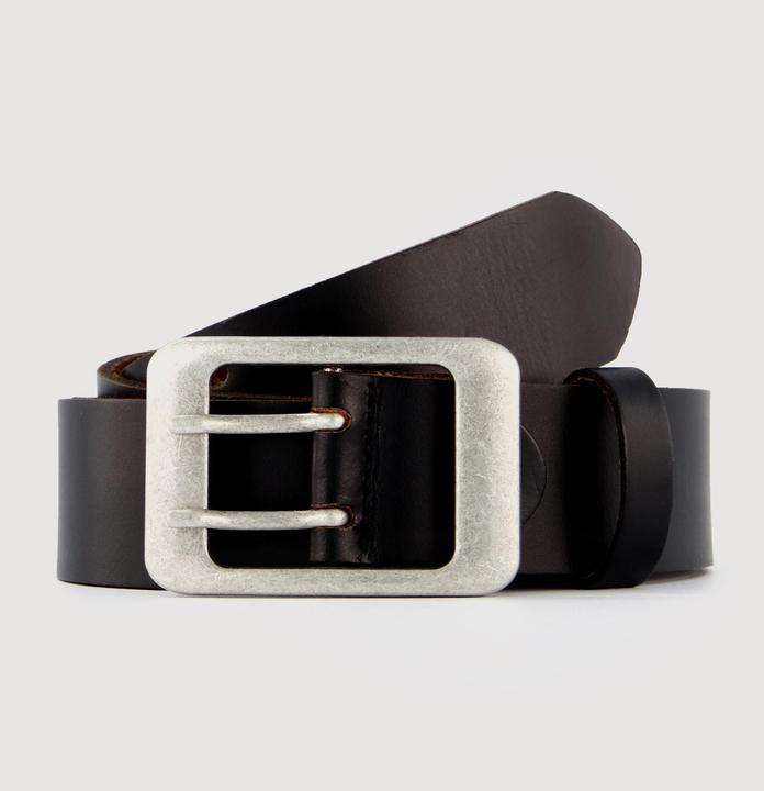 Actual product image JP1880 Double Buckle Genuine Leather Belt