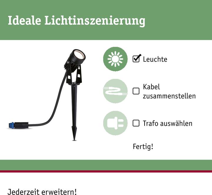 Actual product image Paulmann Plug & Shine starter set 3x LED spotlight with ground spike IP65 3x 3W 3x 150 lm 3000 K warm white (150 lm, IP65)