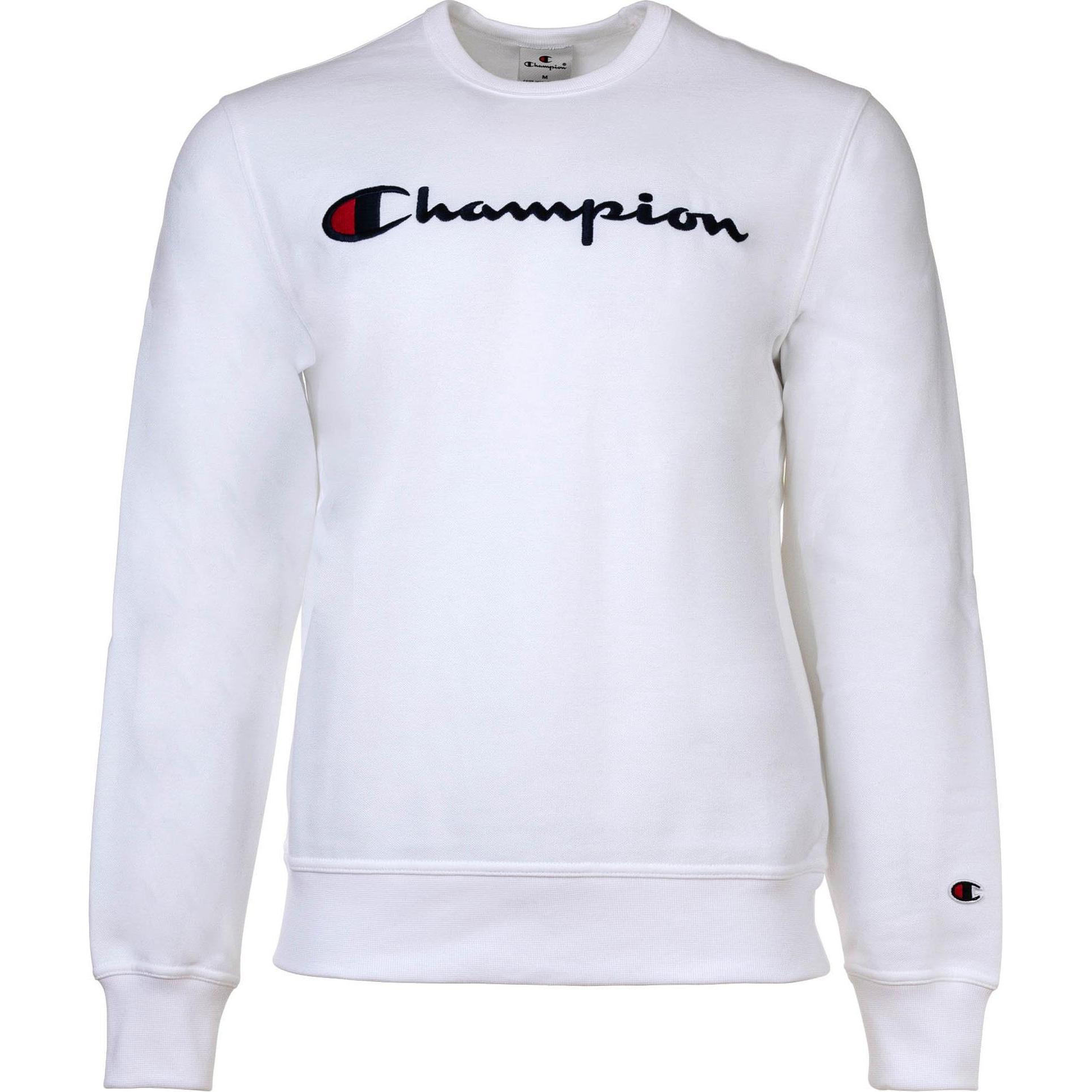 Champion, Herren, Pullover, Sweatshirt Casual Locker sitzend Crewnneck Sweatshirt, Weiss, (M)