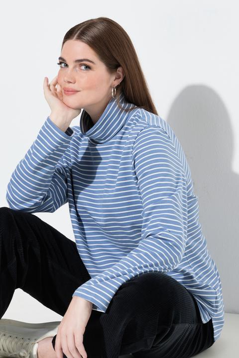 Image du produit Ulla Popken T-shirt côtelé coupe Slim. Col roulé, manches longues et coton bio (50, 52)