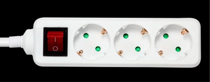 Actual product image Deltaco GT-0352 power extension 3 AC outlet(s) Indoor White (3 x, CEE 7/4, 5 m)