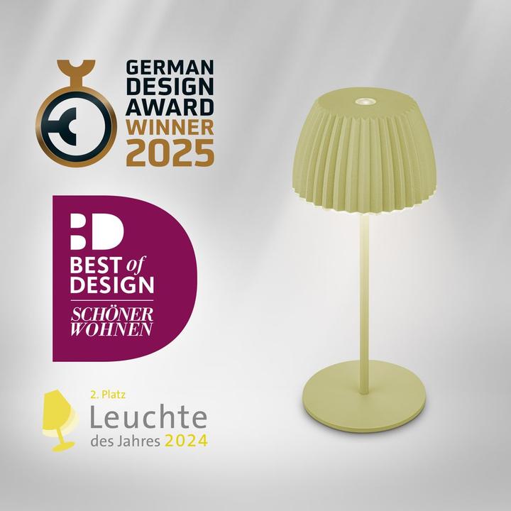 Image du produit Briloner Brilo unplugged RIFFLE Akku Mini Tischleuchte mit Lichtkante - Pastellgrün (150 lm)