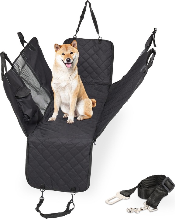 Produktbild Relaxdays Autorückbank-Hundedecke (Hund, Reflektoren, Sicherheitsverschluss)