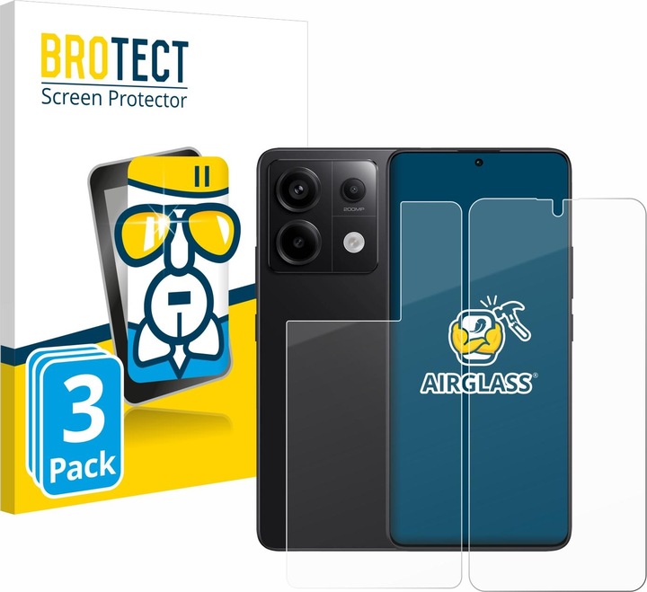 Produktbild BROTECT AirGlass Panzerglasfolie (3 Stück, Xiaomi Redmi Note 13 Pro 5G)