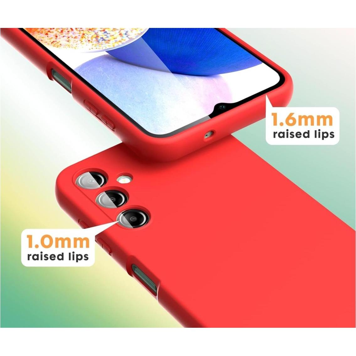 Thumbnail - Screenguard Samsung Galaxy A14 5G Liquid Silicone Case Hülle (Samsung Galaxy A14 5G), Smartphone Hülle, Rot