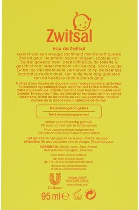 Produktbild Zwitsal Baby Eau De Eau de Toilette Perfume 95ml (Eau de Toilette, 95 ml)