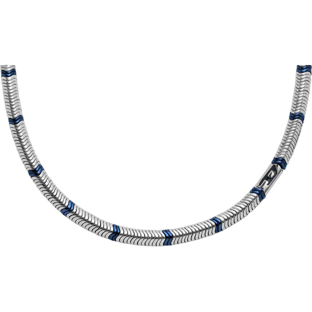 Diesel, Halsschmuck, Kette D LOGO, (Farbstein, Edelstahl)