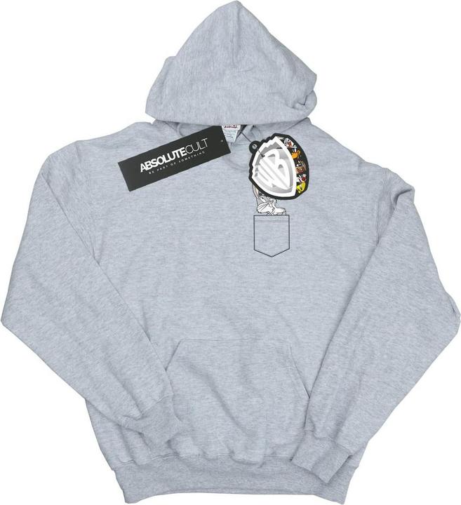 Immagine prodotto Looney Tunes Bugs Bunny Faux Pocket Felpa con Cappuccio Ragazzi (128)